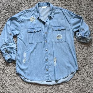 Distressed Oversized Shirt